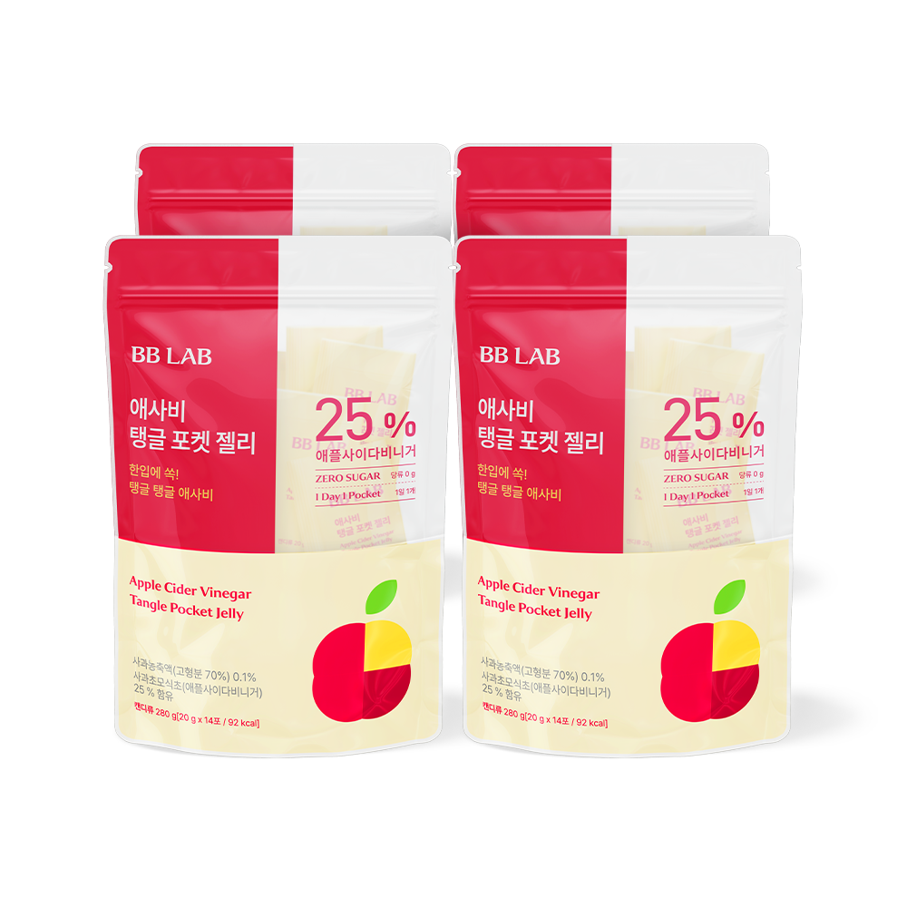 Apple Cider Vinegar Tangle Pocket Jelly, 20g x 14 packs, 1/2/3/4 boxes BB LAB