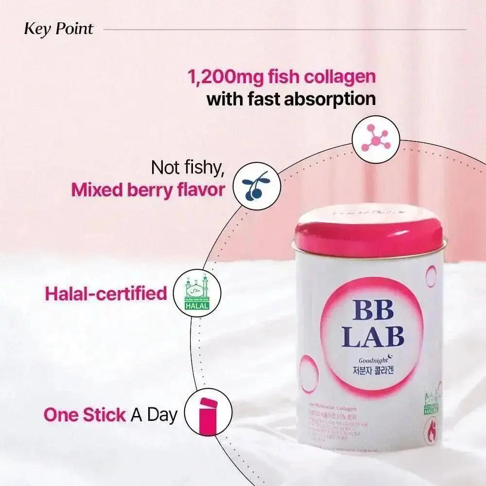 BB LAB Skin Health Good Night Collagen (Low-Molecular Weight Collagen), 30 sticks