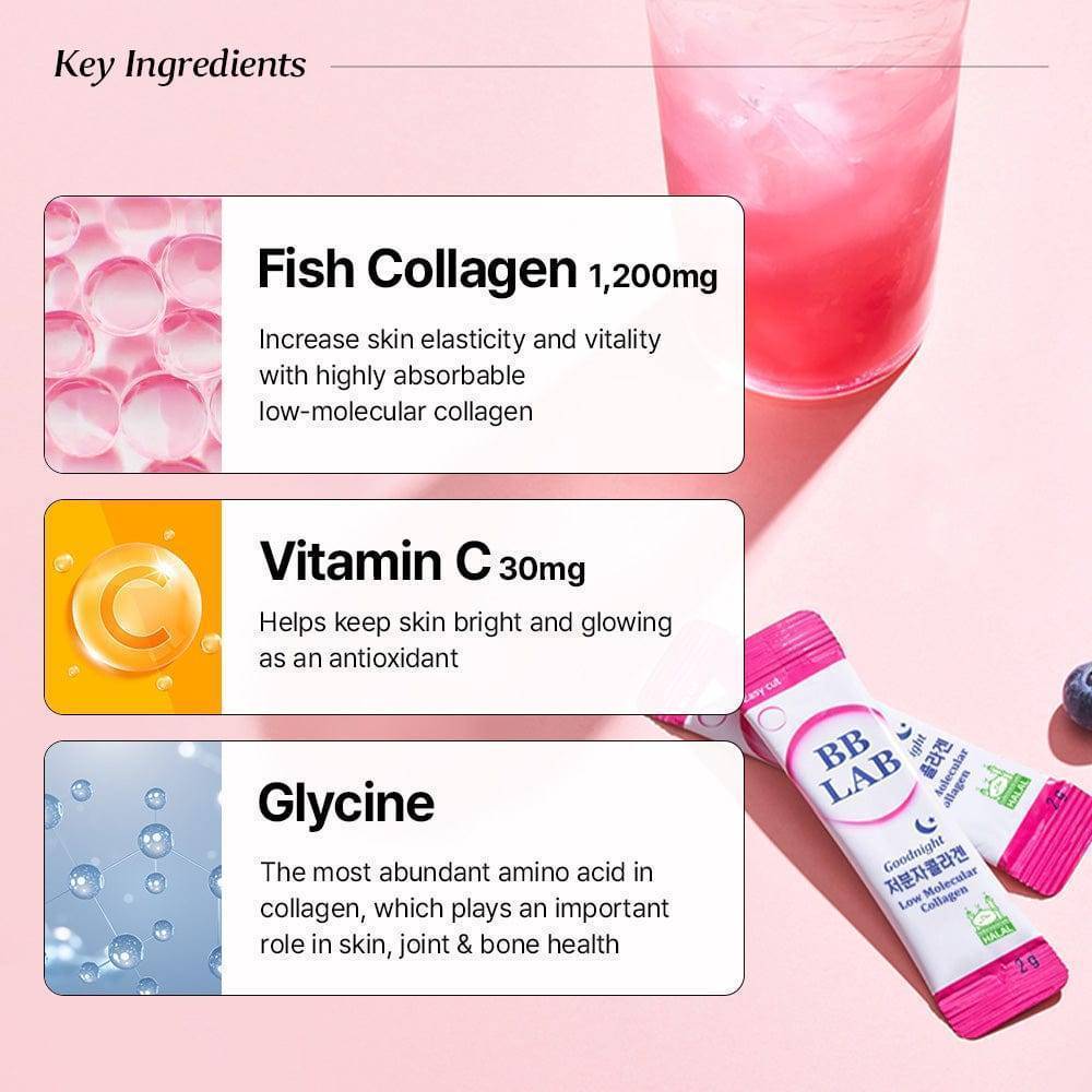 BB LAB Skin Health Good Night Collagen (Low-Molecular Weight Collagen), 30 sticks