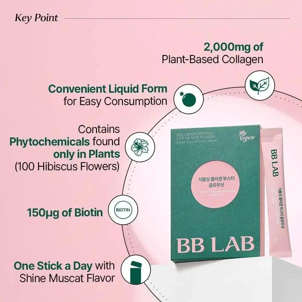 BB LAB Vegan Plant Collagen Booster Glow Shot, 15g x 14 sticks