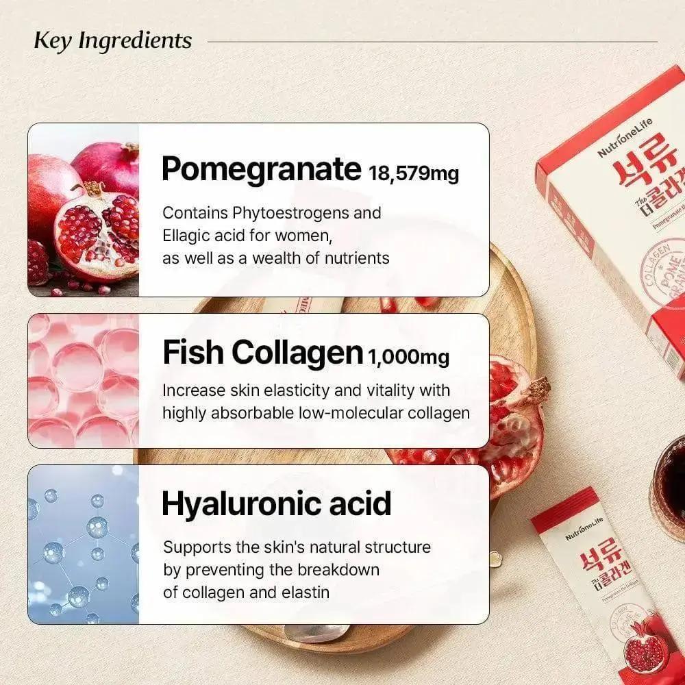 Nutrione Life Skin Health Pomegranate The Collagen Jelly, 14 sticks