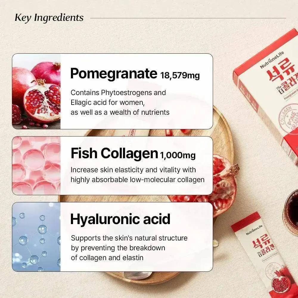 Nutrione Life Skin Health Pomegranate The Collagen Jelly, 14 sticks