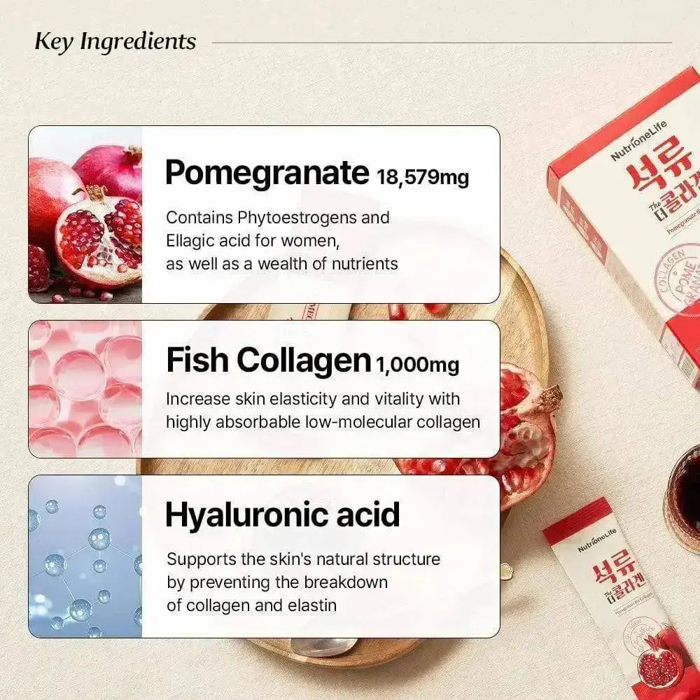 Nutrione Life Skin Health Pomegranate The Collagen Jelly, 14 sticks