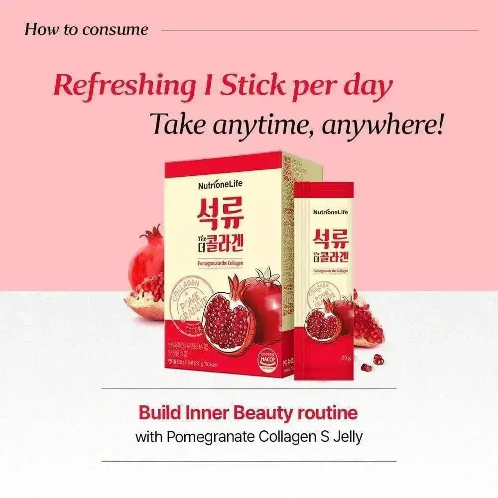 Nutrione Life Skin Health Pomegranate The Collagen Jelly, 14 sticks