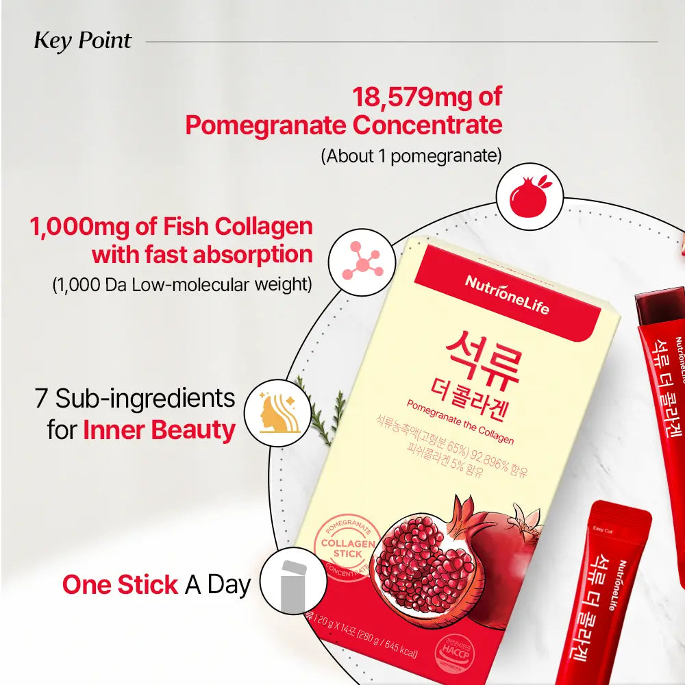 [Limited-Time Deal] Pomegranate The Collagen Jelly, 14 sticks x 2box