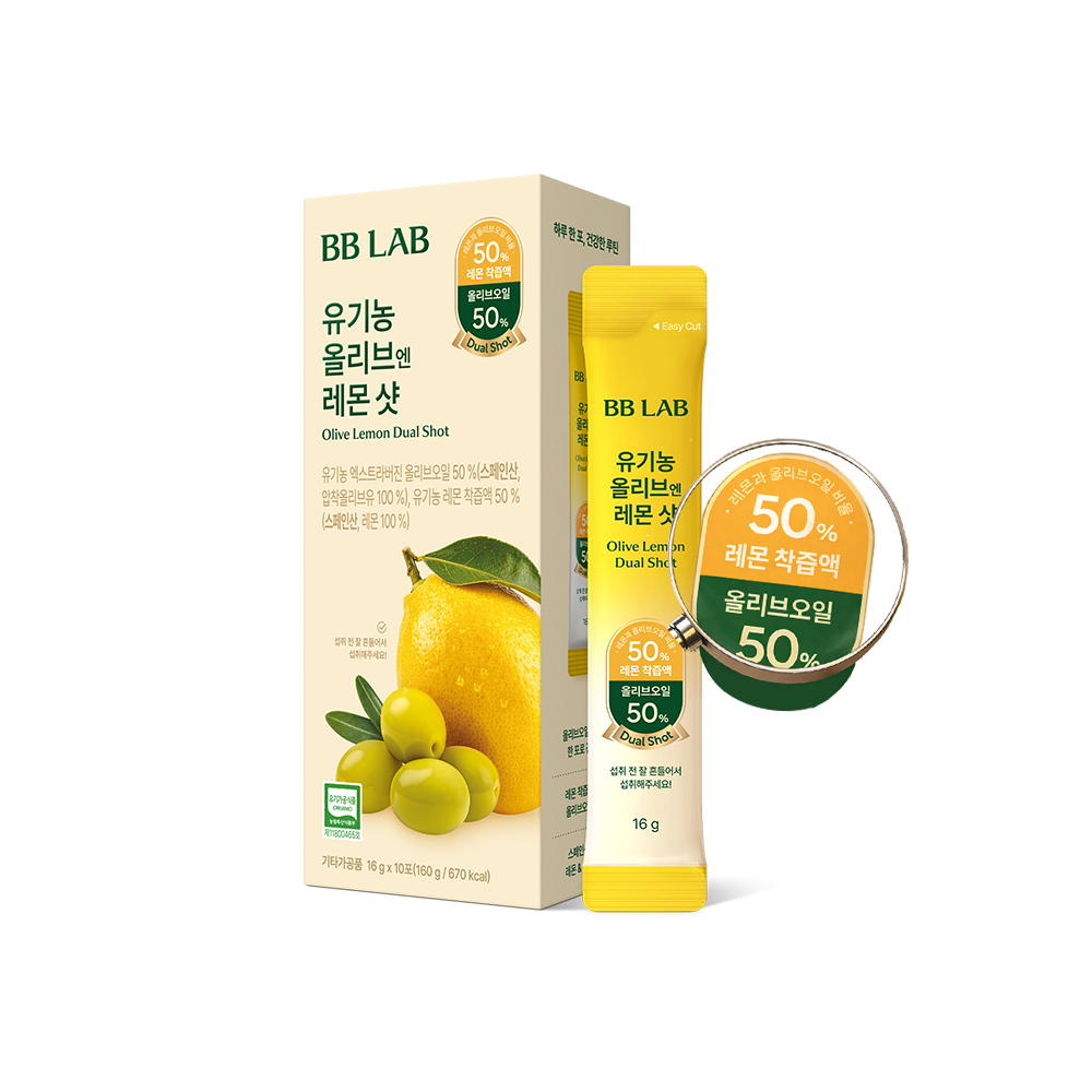 Organic Olive Lemon Dual Shot 50:50, 16g x 10Sticks