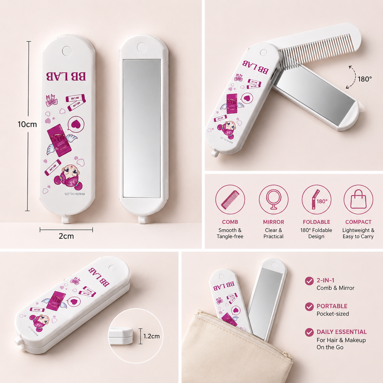 [NOT FOR SALE] BB LAB X Avata Star Sue, Compact Mirror Comb, 10cm x 2cm, 100 Sets Only BB Lab Global