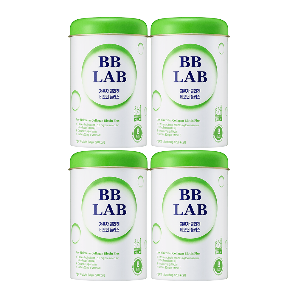 BB LAB Collagen Glow [Product of The Week] Low-Molecular Collagen Biotin Plus, 30 sticks x 4box