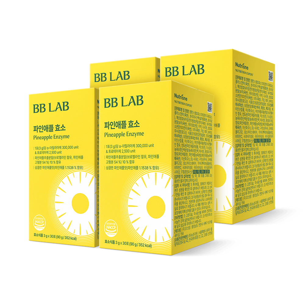 BB LAB Diet [Limited-time Deal] Pineapple Enzyme Supplement - 30 Sticks x 4 Boxes