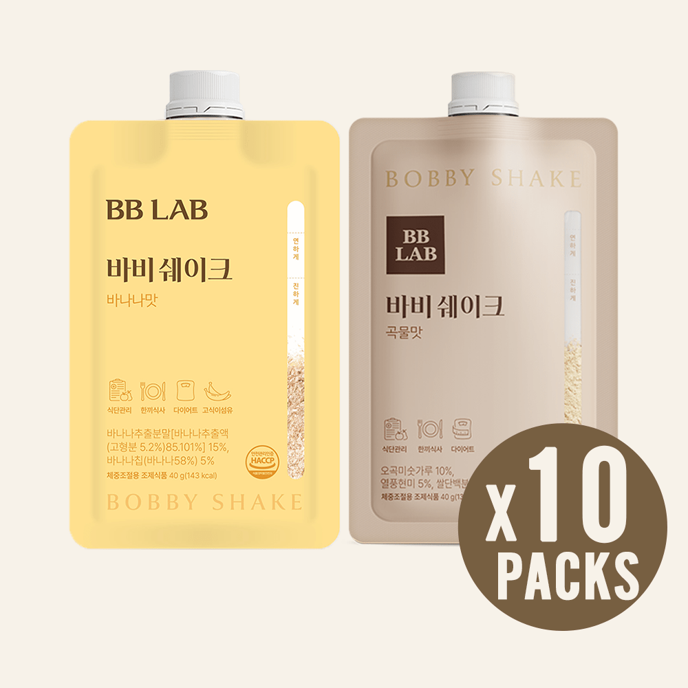 BB LAB Replacement [Bundle] Bobby Shake Banana, Grain Flavor Mix Set, 40g x 10 packs