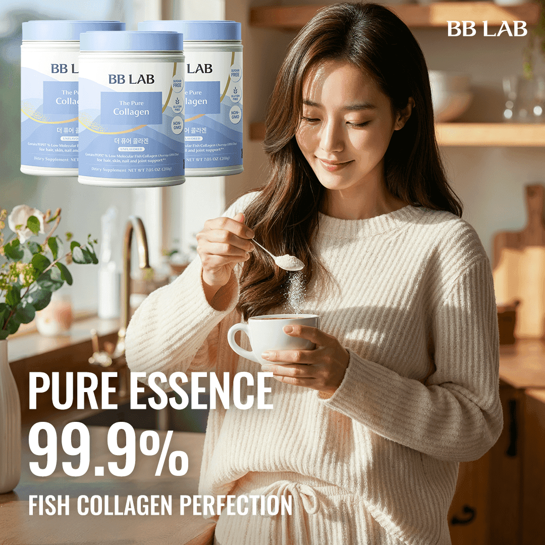 Woman enjoying BB LAB Pure Collagen drink