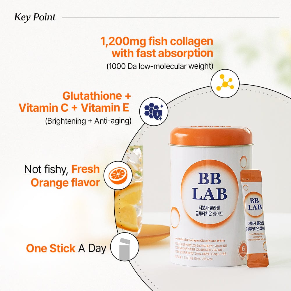 Key points of BB Lab collagen: fish collagen, glutathione