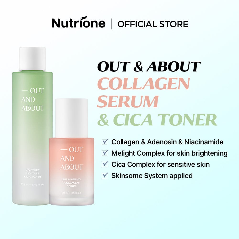 BB LAB Skincare Essentials [Out And About Set] OUT AND ABOUT Moisture Tea Tree Cica Toner 200ml & Brightening Collagen Serum 30ml