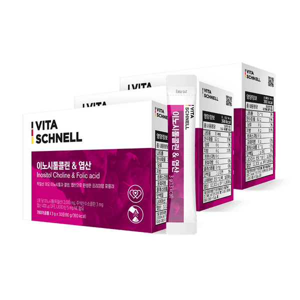 [Bundle] Vita Schnell Inositol Choline & Folic acid  30 sticks x 3box
