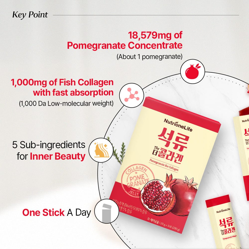 Nutrione Life Skin Health Pomegranate The Collagen Jelly, 14 sticks