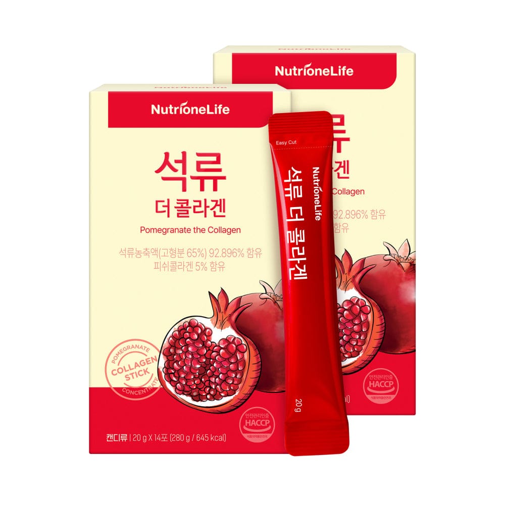 NutrioneLife Women's Daily Balance [Limited-time Deal] Pomegranate Collagen Jelly, 14 Sticks x 2 Boxes