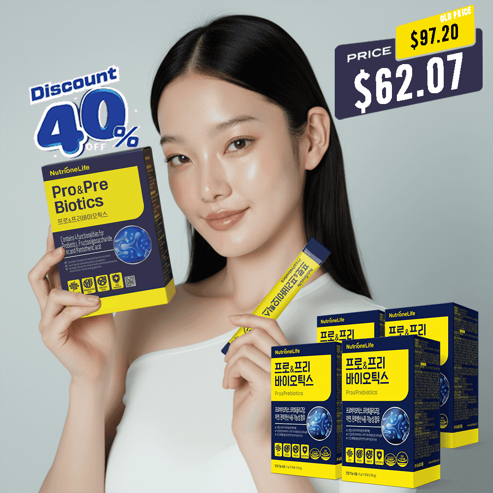 NutrioneLife Women's Daily Balance [Product of The Week] Pro&Prebiotics, 1 Billion CFU Multi-Strain Probiotics, 30 sticks x 4box